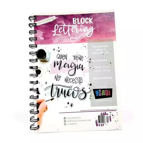 Block lettering Cromi A4 210 gramos 20 hojas