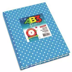 Cuaderno 19 x 23,5 Laprida ab3 lunares celeste 50 hojas rayado cosido tapa dura
