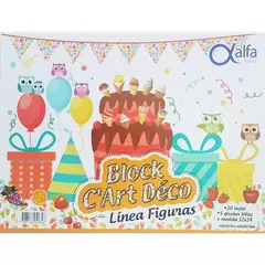 Block cartulina Alfa deco 32 x 24 cm 20 hojas figuras