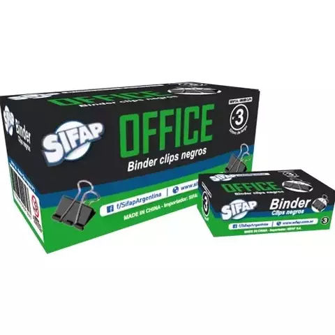 Binder negro Sifap 32 mm x docena