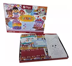 Souvenirs x10 Filgo Party set con crayones - comprar online
