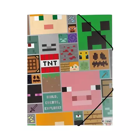 Carpeta 3 solapas con elástico Mooving Minecraft 2 - comprar online