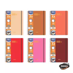 Libreta A6 Rideo espiral 90 hojas 90 gramos rayado con elástico summer - comprar online