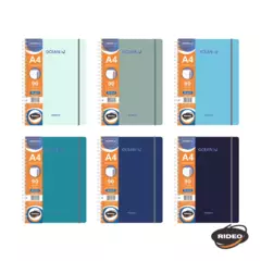 Libreta de bolsillo A7 Rideo espiral 90 hojas 90 gramos rayado con elástico - Tu Artistica