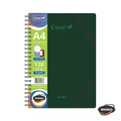 Cuaderno A4 con carpeta incluida de 3 solapas y elastico - Green RIDEO - Tu Artistica