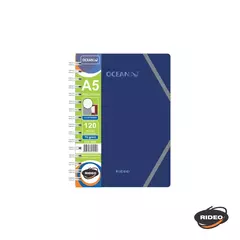 Cuaderno A5 con carpeta incluida de 3 solapas y elastico - Ocean RIDEO