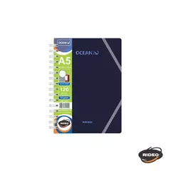 Cuaderno A5 con carpeta incluida de 3 solapas y elastico - Ocean RIDEO - comprar online