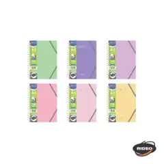 Cuaderno A5 con carpeta incluida de 3 solapas y elastico - Soft Pastel RIDEO - comprar online