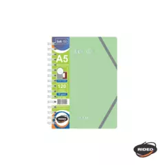 Cuaderno A5 con carpeta incluida de 3 solapas y elastico - Soft Pastel RIDEO - comprar online
