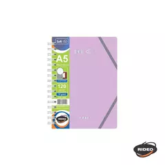 Imagen de Cuaderno A5 con carpeta incluida de 3 solapas y elastico - Soft Pastel RIDEO