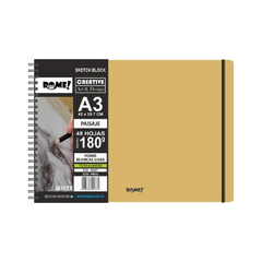SKETCH BLOCK A3 x 48 HOJAS BLANCAS 180 Gr - Rome