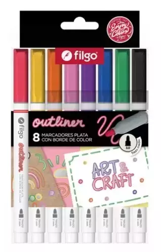Marcador Filgo outliner doble tinta x8