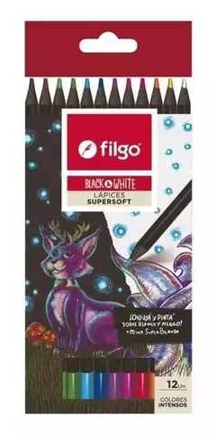 Lapices de colores Filgo black and white madera x12