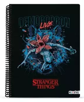 Cuaderno a4 tapa semirígida 80 hojas cuadriculado strangers things Mooving