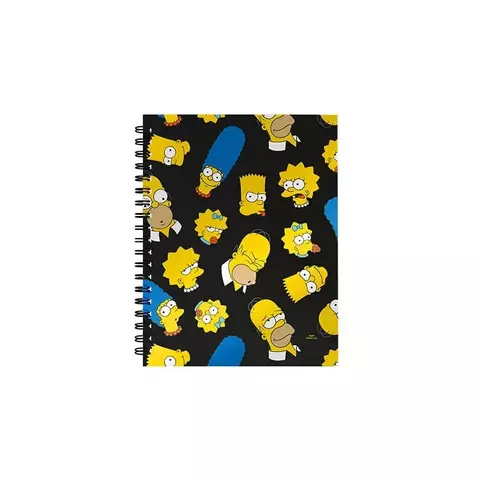 Cuaderno 16 x 21 Mooving tapa dura 80 hojas rayado espiral Simpsons