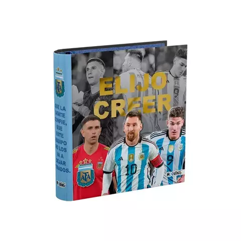 Carpeta 3 anillos redondos 40 mm Mooving Seleccion Argentina - Campeones Futbol (Elijo creer)