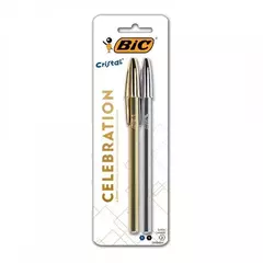 Kit Lapicera dorada y plateada celebration Bic x2 bolígrafo