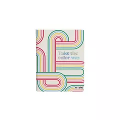 Cuaderno 16 x 21 Mooving tapa flexible cosido al hilo 48 hojas rayado rainbow