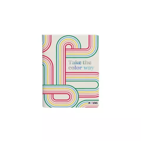 Cuaderno 16 x 21 Mooving tapa flexible cosido al hilo 48 hojas rayado rainbow