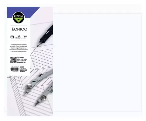 Papel Pizzini dibujo 106 gramos A3 paquete x 10