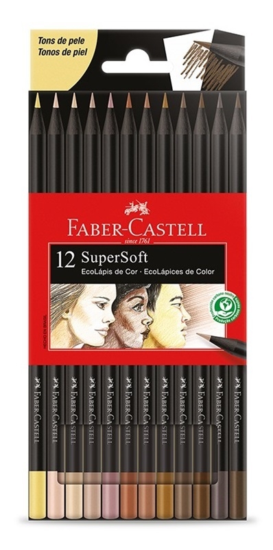 Lapices De Colores Faber Castell x 12 Super Soft Tonos Piel
