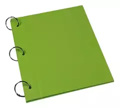 Carpeta N° 3 forrada verde manzana (carpeta 2 tapas para ganchos) - comprar online