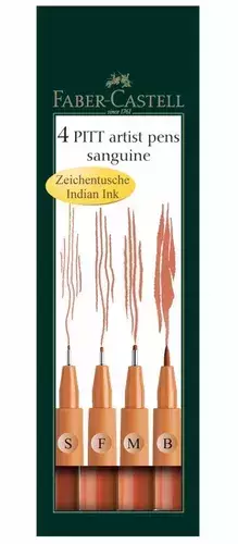 Marcador Faber Castell Pitt Artist Pen X 4 Sanguinea - tienda online