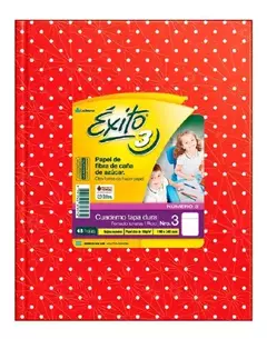 Cuaderno Exito Rojo Lun Bco N° 3 tapa dura 48 hojas rayado - comprar online