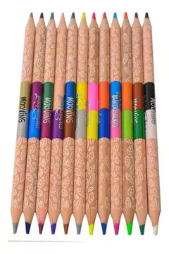 Lapices De Colores Mooving Bicolor x 12 Largos inseparables - comprar online