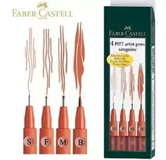Marcador Faber Castell Pitt Artist Pen X 4 Sanguinea