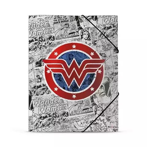 Carpeta 3 solapas con elastico Mooving Wonder Woman Mujer Maravilla (N° 5)
