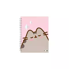 Cuaderno 16 x 21 Mooving tapa dura 80 hojas rayado espiral Pusheen