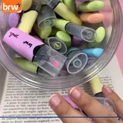 Mini Resaltadores Fluo Punta con Lupa Transparente - BRW