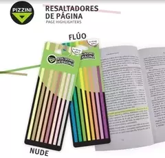Resaltador Adhesivo Pizzini Colores Fluo 8 x 20 Hojas - Tu Artistica