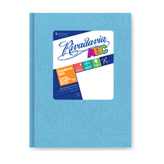 Cuaderno 19 x 23,5 Rivadavia abc araña celeste 98 hojas rayado cosido tapa dura