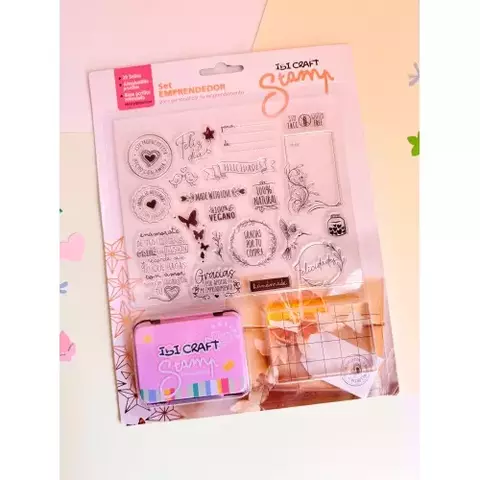 Set Sello siliconado emprendimiento (Sello - Almohadilla - Base) - Ibi Craft