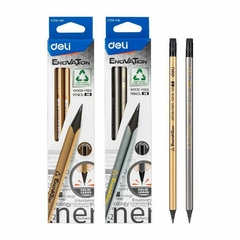 Lapiz negro cuerpo plata / oro (precio unitario) HB DELI