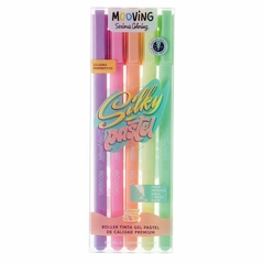 Lapicera - Boligrafo Roller Ball Mooving Tinta Gel pastel surtido x 5