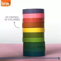 Washi Tape Slim 7,5 mm x 5 m Blister x 10 Cintas - BRW - Tu Artistica