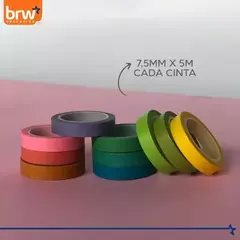 Washi Tape Slim 7,5 mm x 5 m Blister x 10 Cintas - BRW - comprar online