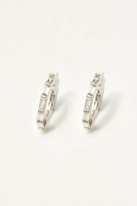 MINI HOOPS EMERAL CUT SLIM PLATA - comprar online