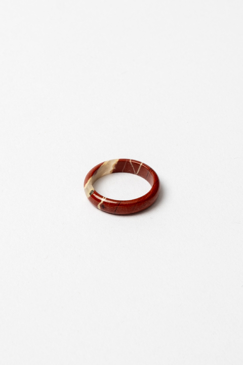 o ANILLO MINERAL JASPE ROJO