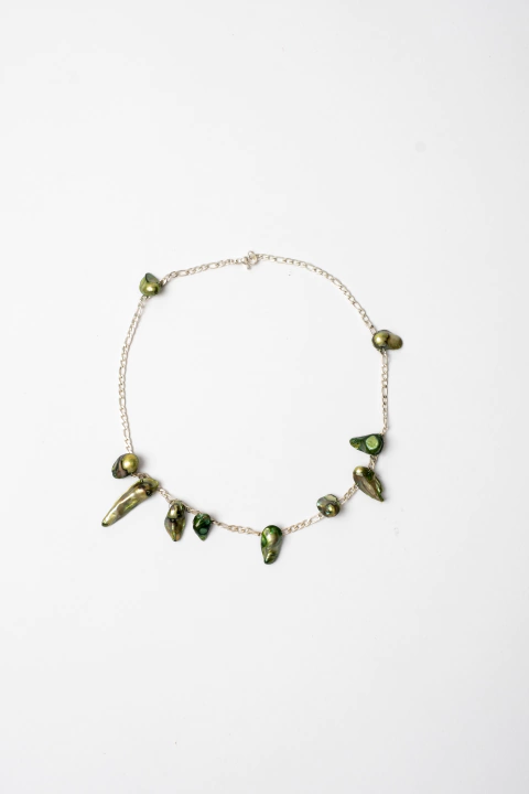 CHOKER PERLA PUNK VERDE