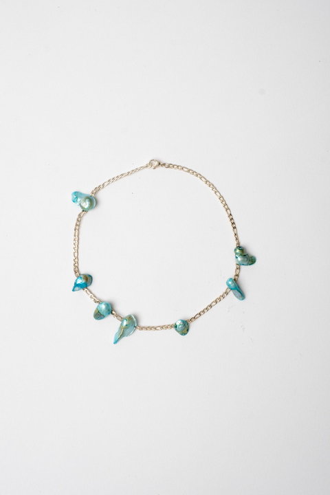 o CHOKER PERLA PUNK TURQUESA