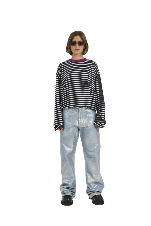Remera Stripes Ml Negra thumbnail 2