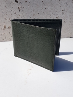 Billetera Nacho verde olivo (100% cuero)