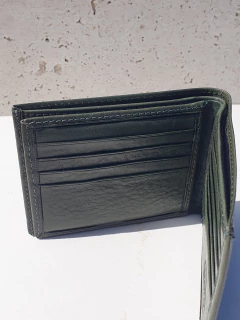 Billetera Texas verde olivo (100% cuero) - tienda online