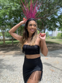 Saia Curta Franja Preta - Dondocas e Divinas