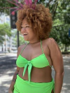 Cropped Tule Frente Única Verde Neon - comprar online