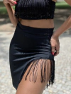 Saia Curta Franja Preta